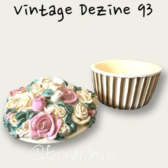 Vintage Charm: 1993 Dezine Floral Trinket Box - Picture 3 of 10